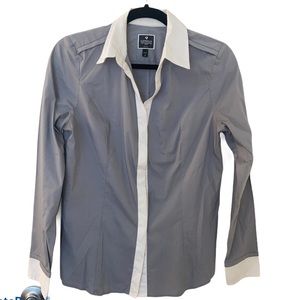 Gray and White Button Down Collar Shirt size Small